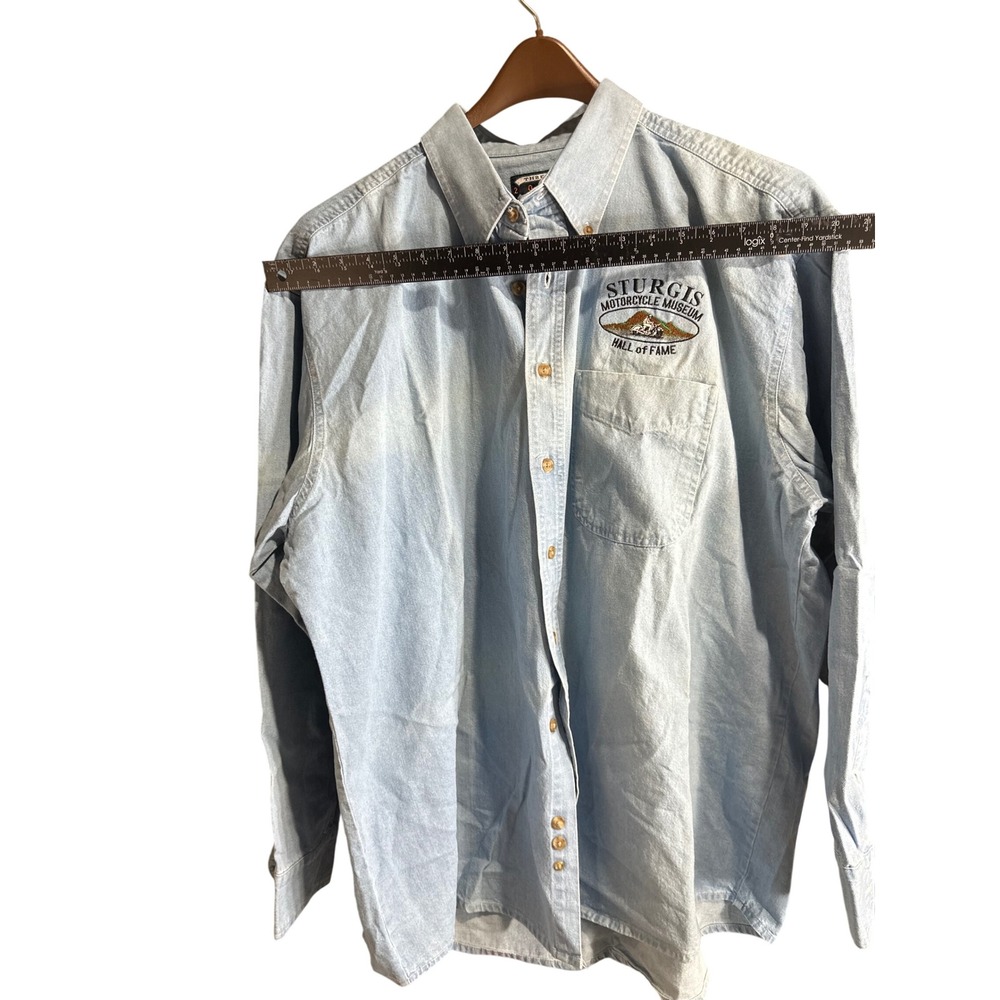 Three‎ Rivers 2000 Sturgis Motorcycle Museum Hall of Fame Denim Shirt XXL - Picture 3 of 5
